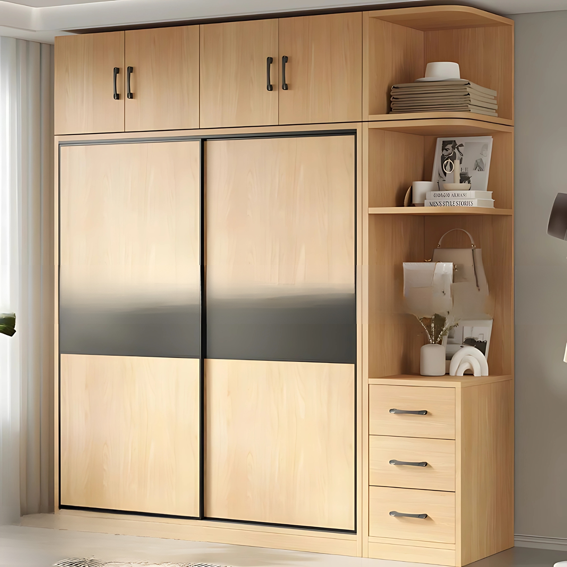 Tủ Quần Áo Cửa Lùa Kiểu Dáng Hiện Đại Thời Thượng - TAL100 - Hình ảnh 6