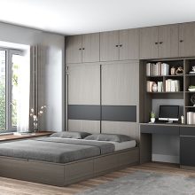 Combo Giường Liền Tủ Kết Hợp Bàn Làm Việc Thiết Kế Hiện Đại